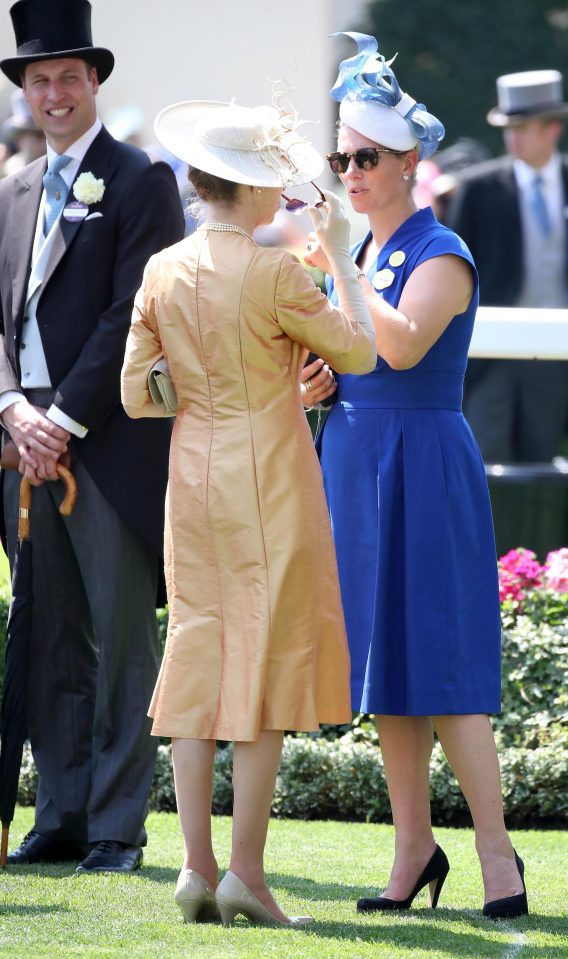  Prince William looked on as Zara Tindall helped her mum Princess Anne put on her sunglasses