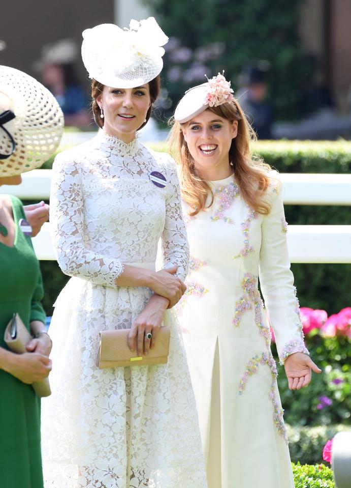 Both Kate and Princess Beatrice wore neutral colours which no doubt helped in the blazing summer heat