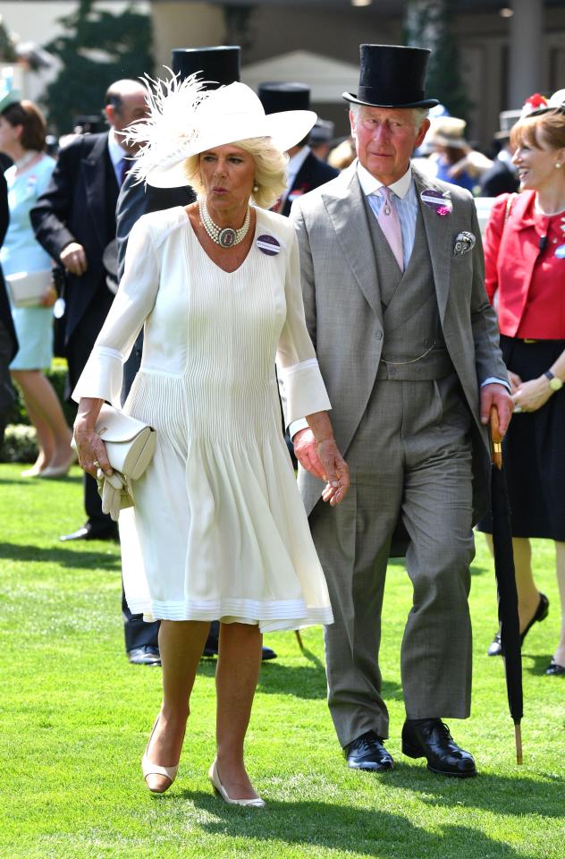  Prince Charles donned a black top hat and grey tails, while the Duchess of Cornwall looked chic in head-to-toe white