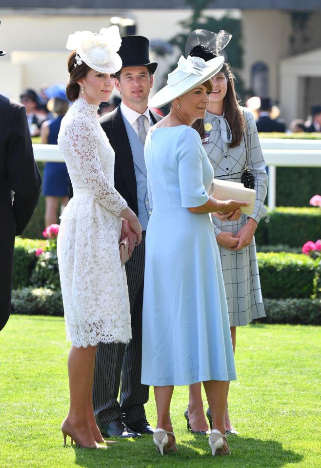  Kate and Carole joined fellow revellers as they waited for the races to get underway