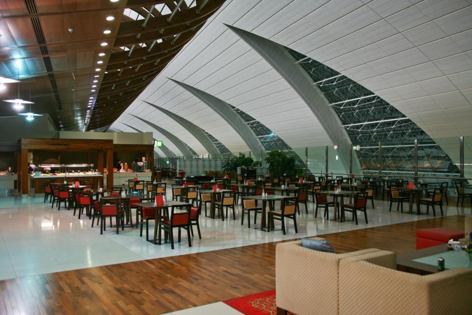 It costs US$100 (£78) to access the Emirates Business Class lounge at Dubai International Airport (pictured) 