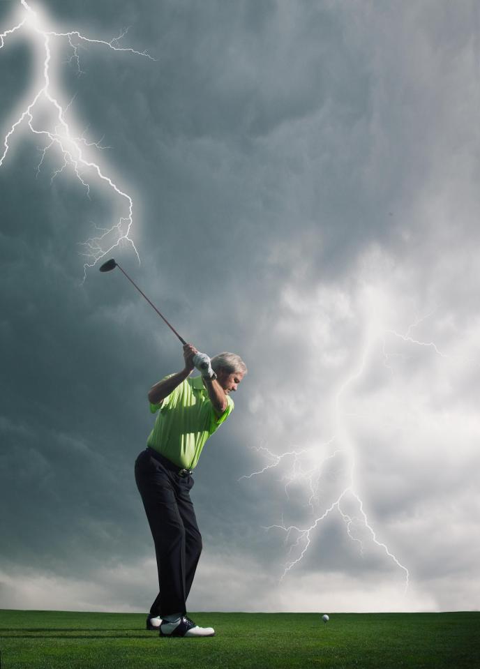  Golfing in a thunderstorm is a very risky business