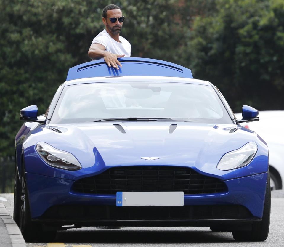  Rio made a swift getaway in his sparkling blue Aston Martin