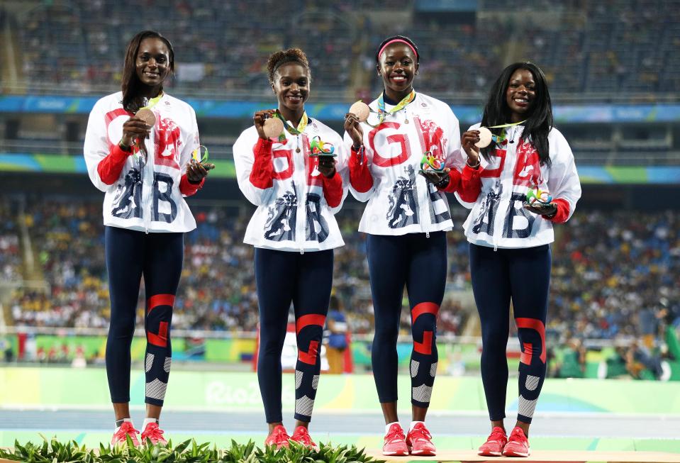 Britain win bronze in last year's women's 4x100m relay in Rio