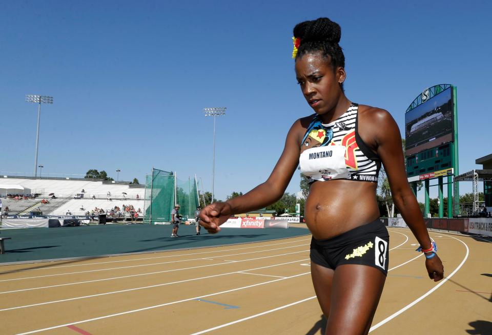  The five months pregnant runner recorded a time of over two minutes in the race