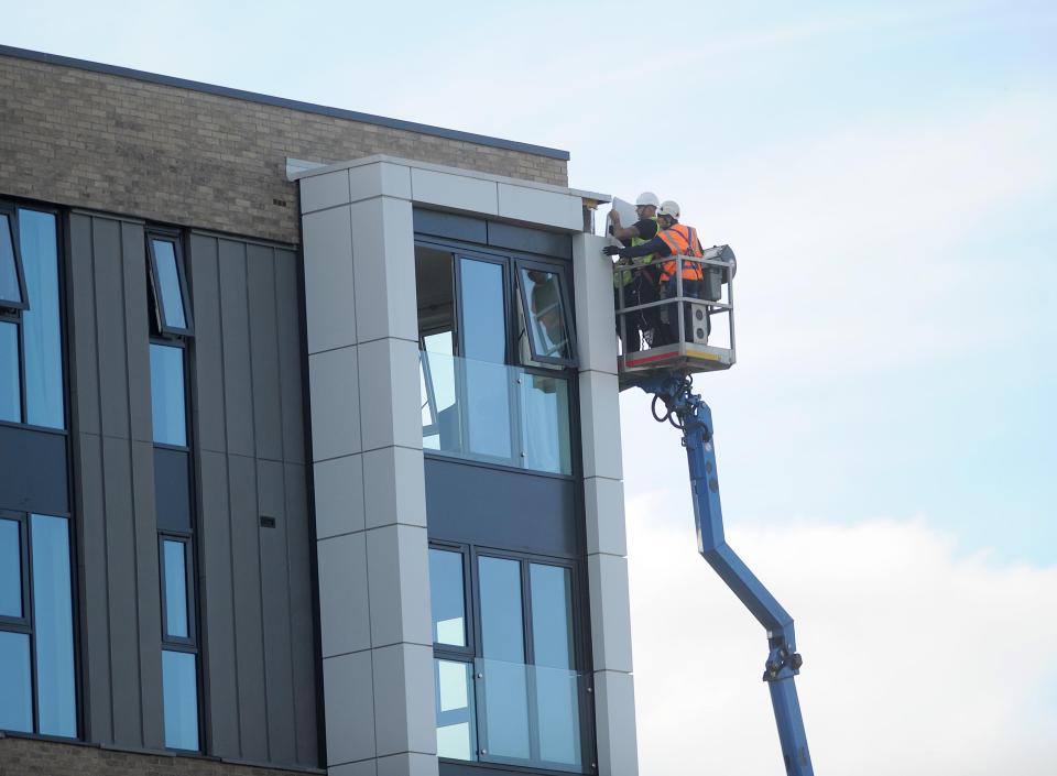  Cladding is also being removed from a tower block in Manchester