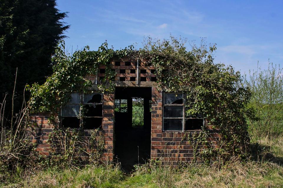  Prisoner of War Camp in the English countryside is home to a number of abandoned huts that once housed German and Italian troops