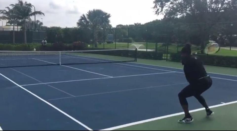  Serena Williams was recently seen hitting tennis balls while pregnant