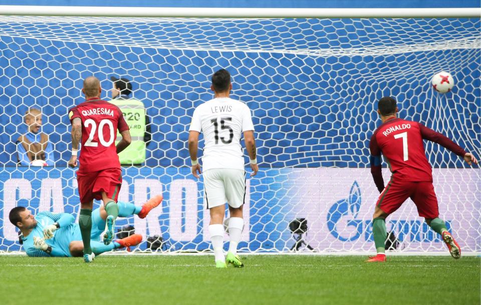  Cristiano Ronaldo scores a penalty to open the scoring against New Zealand