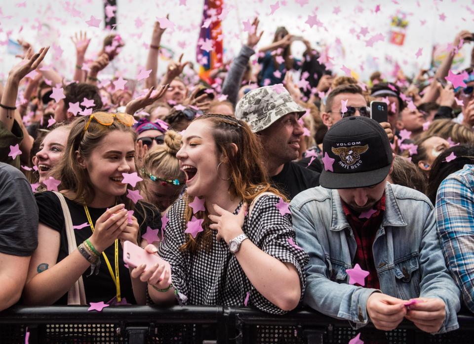  Concert goers were covered in pink stars as they watched the show