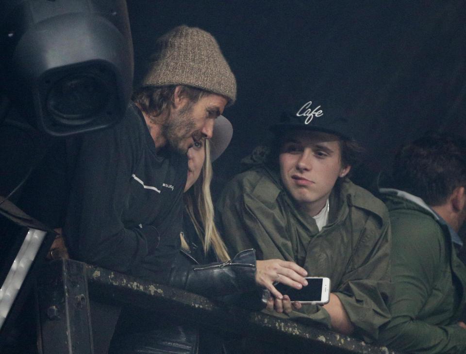  David Beckham enjoys his first Glastonbury with son Brooklyn