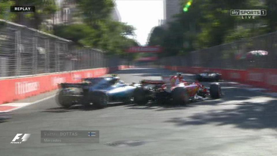  Mercedes man Valtteri Bottas crashed into him on the first lap.