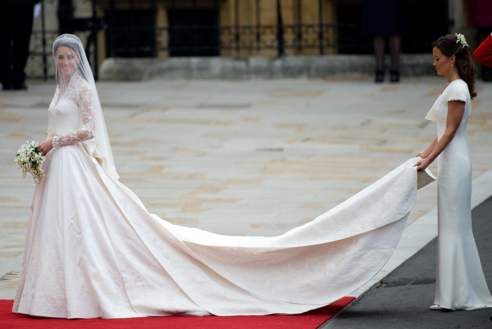 Pippa Middleton wore a white dress as maid of honour, to sister Kate’s 2011 Royal Wedding