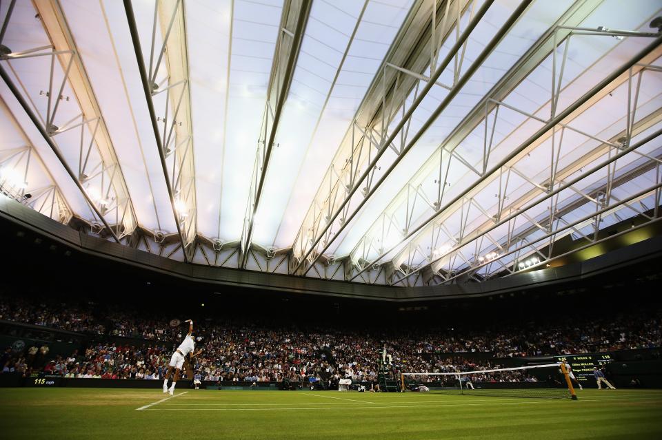  Wimbledon's Centre Court with the roof fully closed