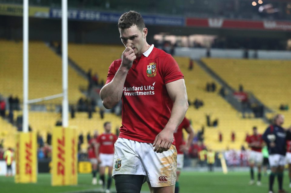  George North trudges off dejectedly after the draw