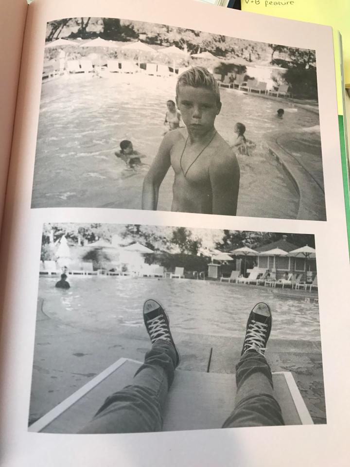  Brooklyn tries to bring a sense of mood and shadow to his beach trip