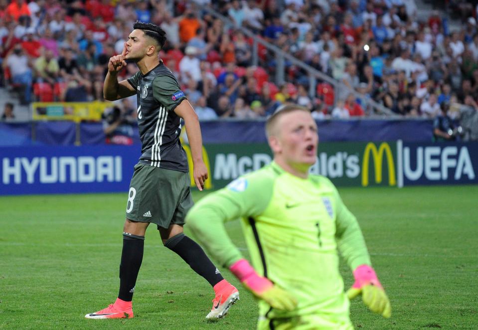  Nadiem Amiri celebrates what turned out to be the winning penalty