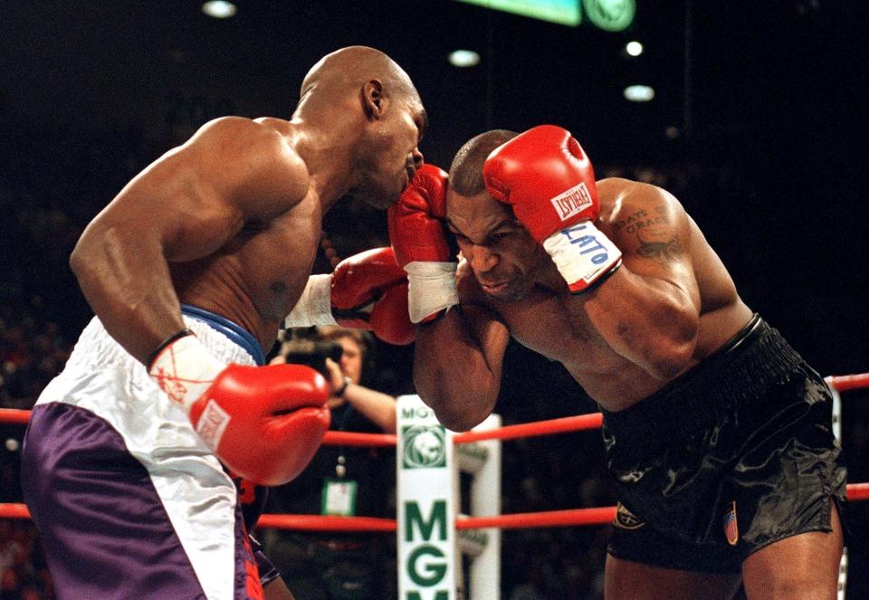  Tyson felt Holyfield used his head illegally in both fights and he was cut