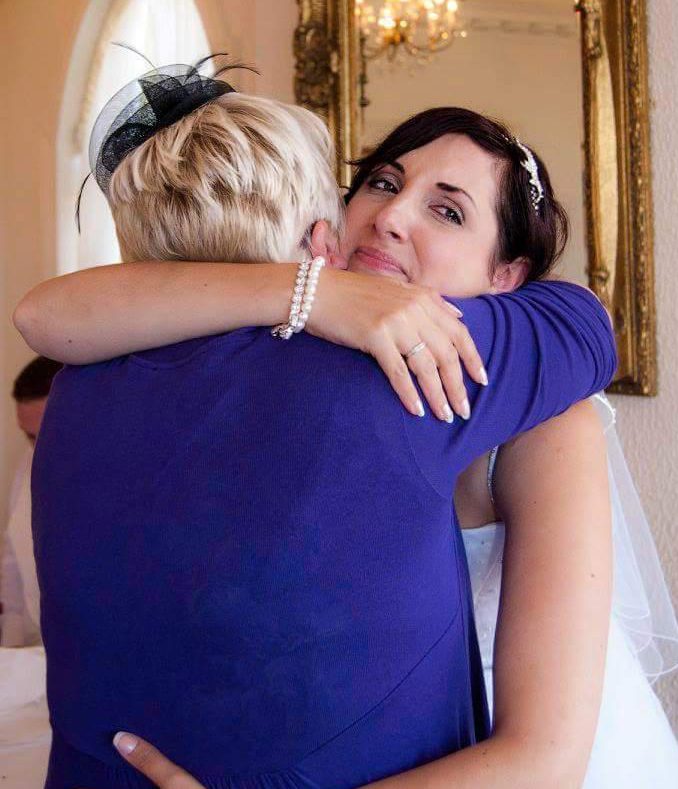  Jessica broke down in tears of joy and embraced her mother-in-law after the pregnancy announcement on her wedding day