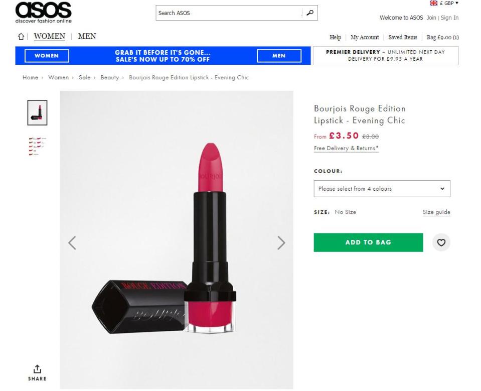 ASOS's beauty range stocks a lot of high street brands, often at reduced prices