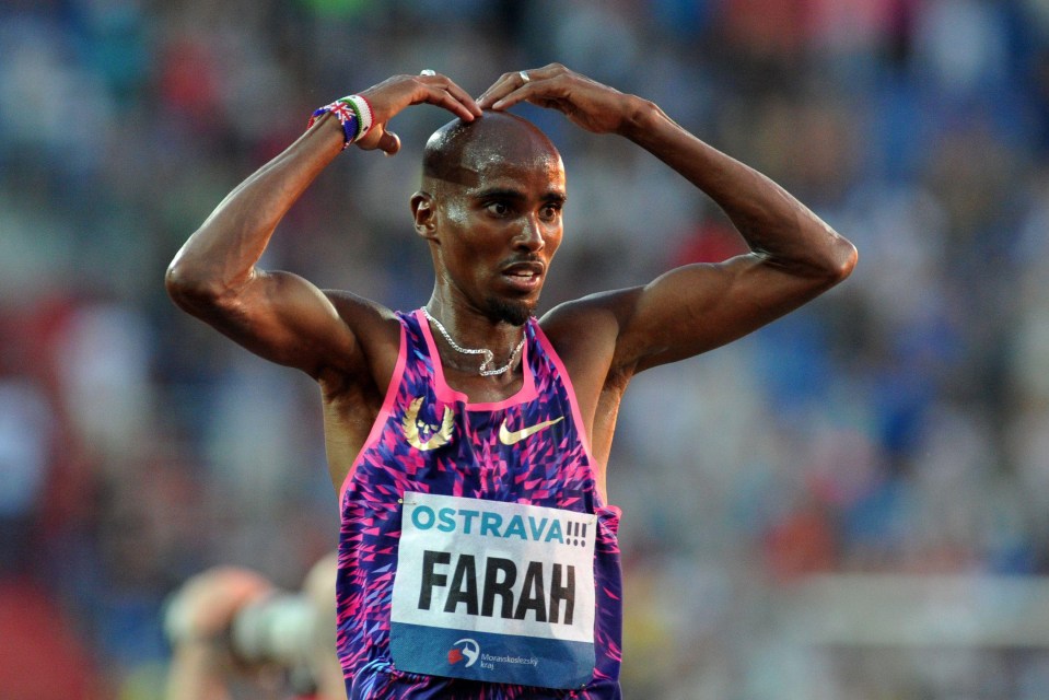 Mo Farah does his traditional Mobot as his winning streak stretches to almost six years