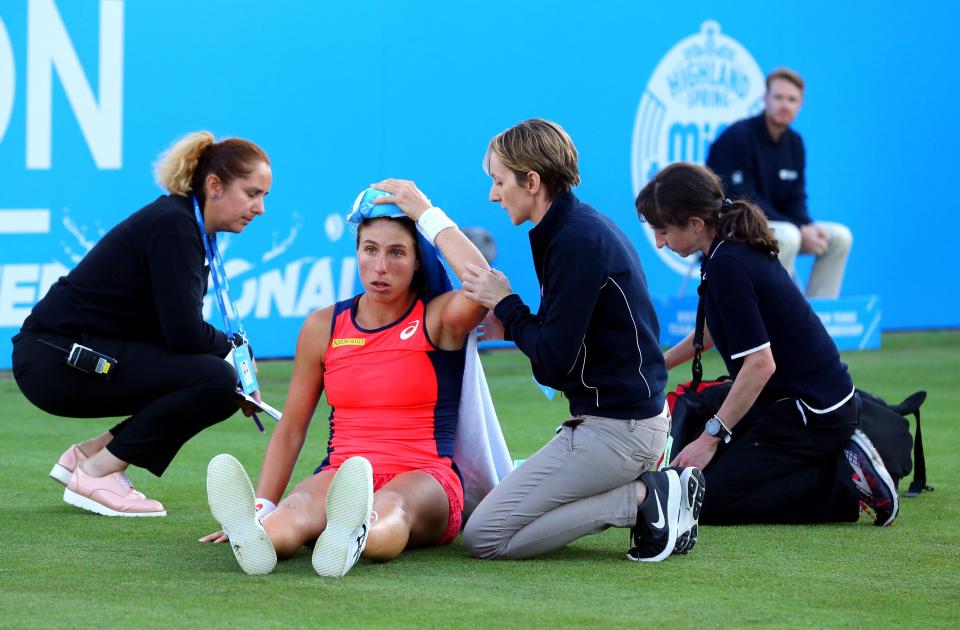  Johanna Konta required immediate help after her fall