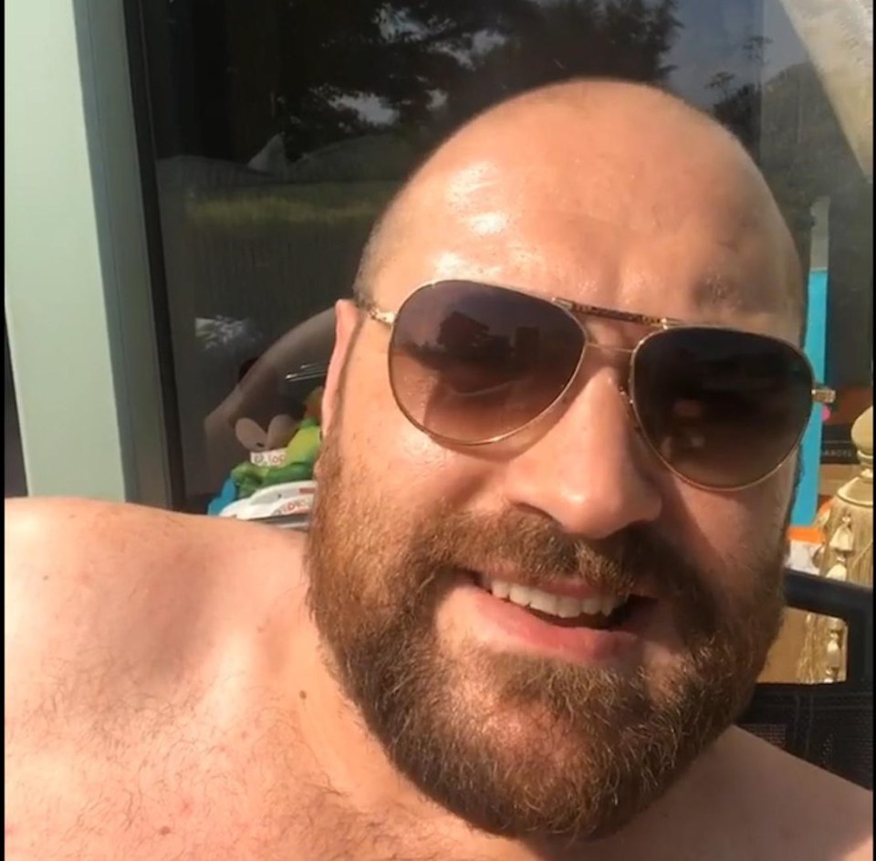 Fury hid his bulging body from view in his last social media post