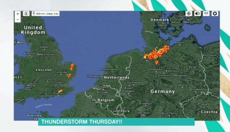  They showed viewers a map of today's thunder storms