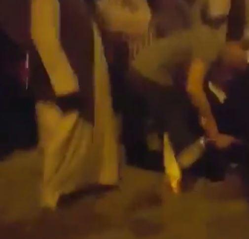  Other footage shows locals desperately tending to an injured person