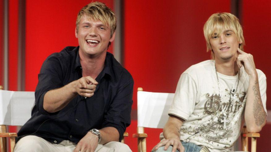  Aaron, right, with brother Nick Carter, left