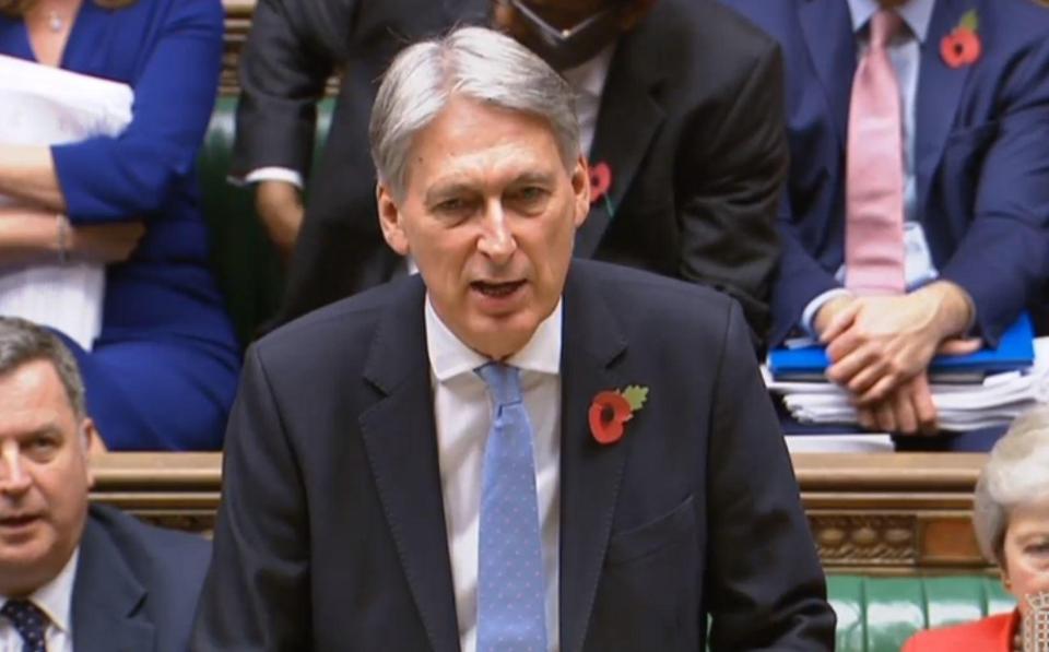  The Chancellor speaking during Budget 2018