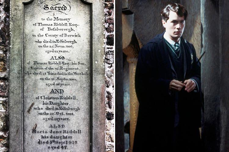  Some believe that the grave of Tom Riddell in Edinburgh's Greyfriars Kirkyard is the inspiration for Voldemort's name in the books