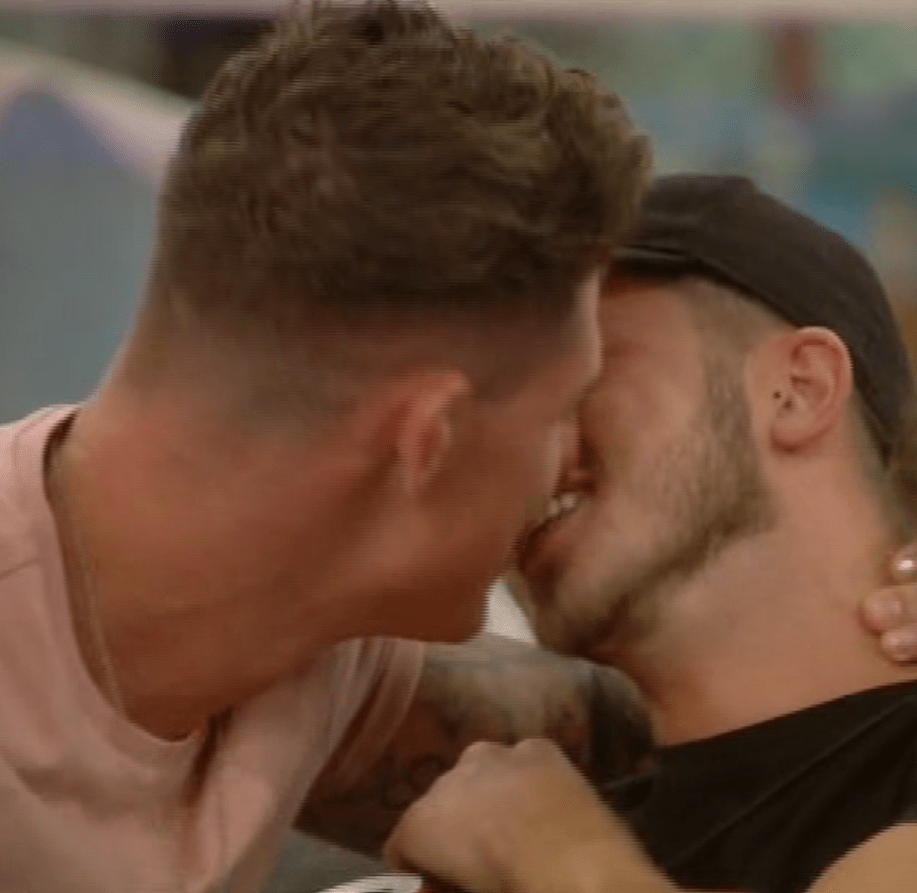  Sam goes in for a kiss with Kieran on Big Brother