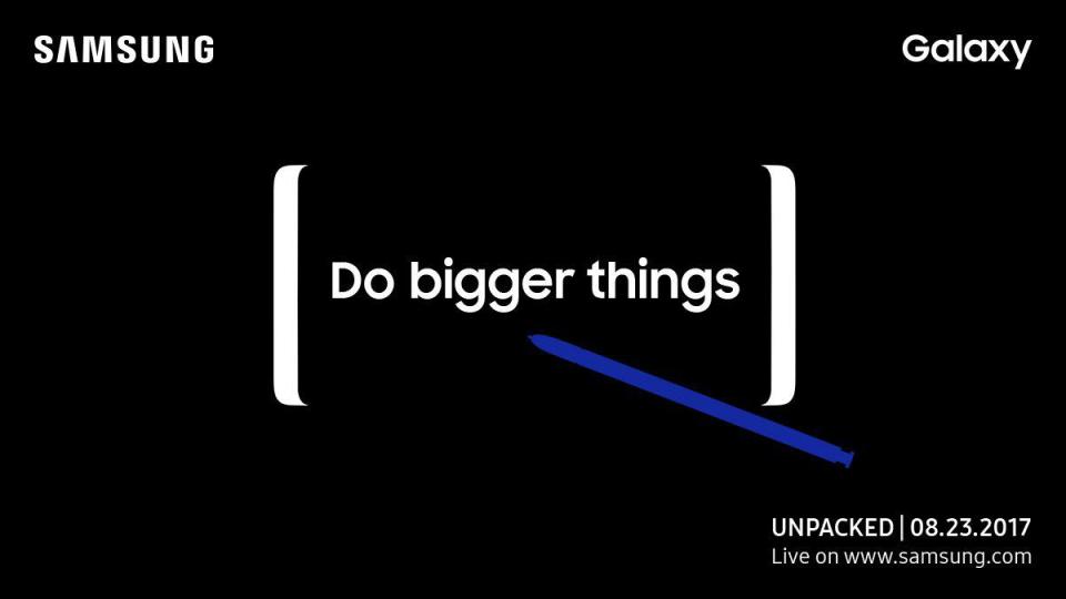  The invitation for the launch of Samsung's Note 8 smartphone