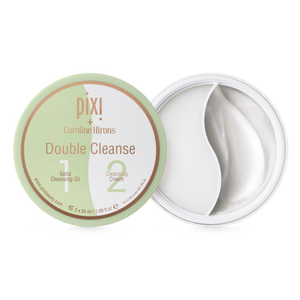  Pixi + Caroline Hirons Double Cleanse consists of a solid cleansing oil and a cleansing cream