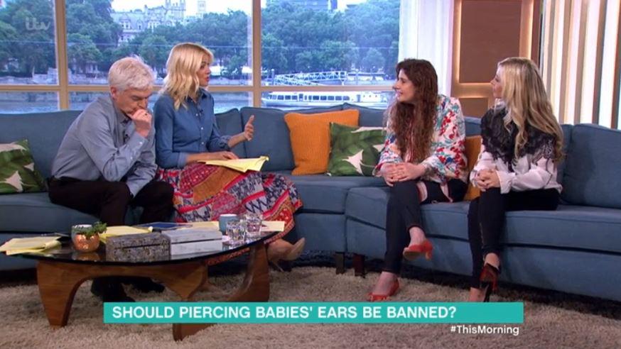  Holly Willoughby and Phillip Schofield hosted a debate about baby ear piercing