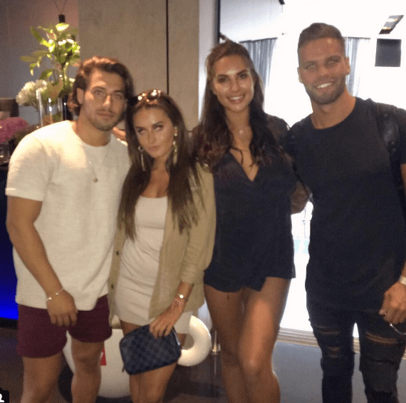 Dom Lever and his girlfriend Jess Shears bumped into Love Island winners Kem Cetinay and Amber Davies at a Love Island hotel