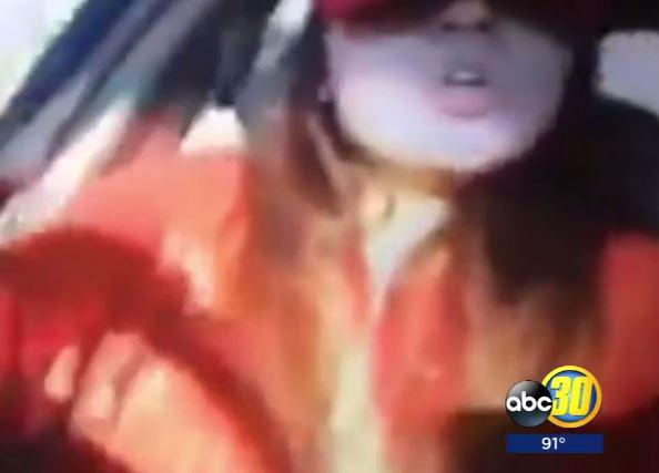  Obdulia Sanchez, 18, filmed herself at the wheel of her car while her 14-year-old sister and another girl sat in the back