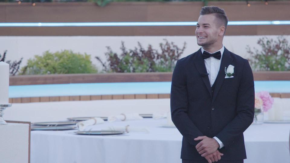  He couldn't stop beaming when he saw her for the first time in her long dress