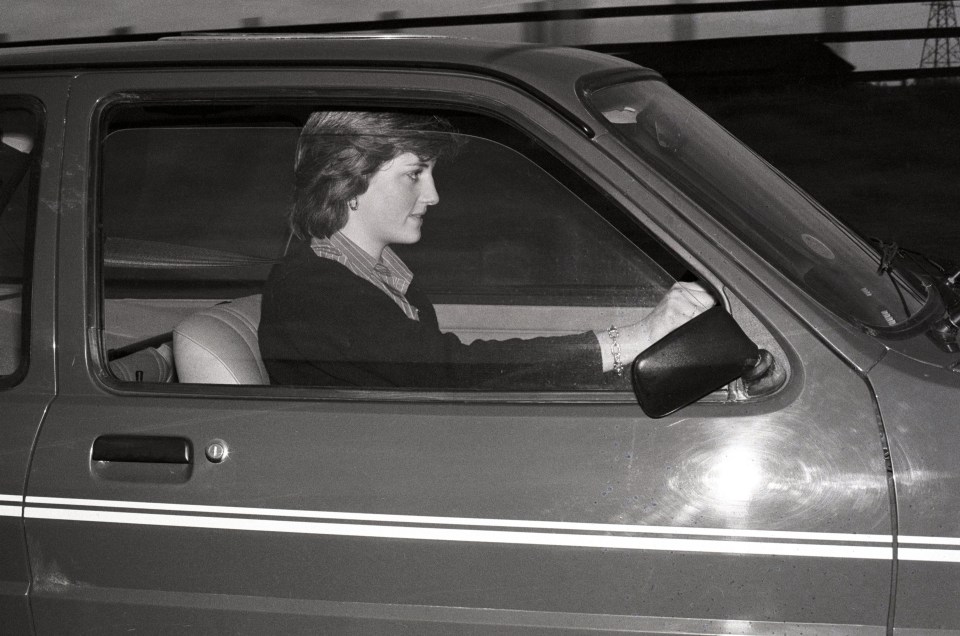 Diana at the wheel of her Metro