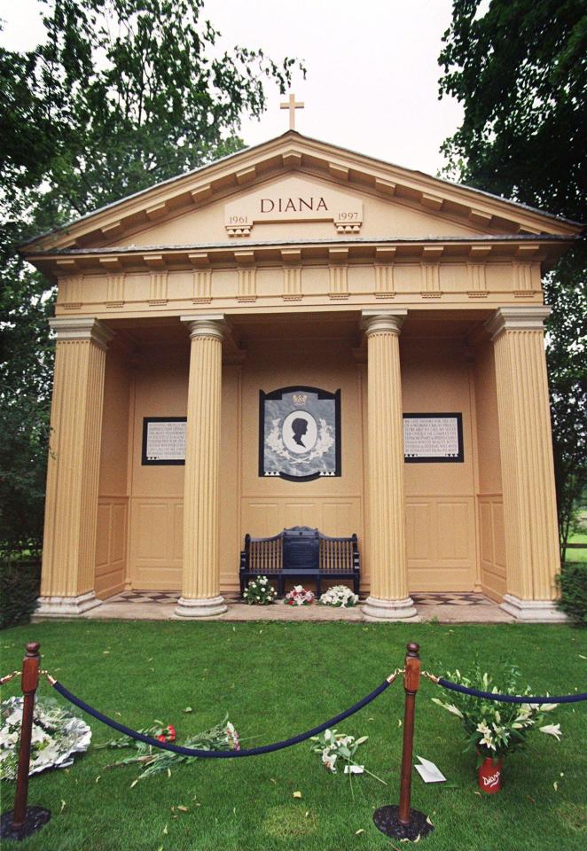  Visitors to Diana's final resting place can pay their respects at a memorial temple