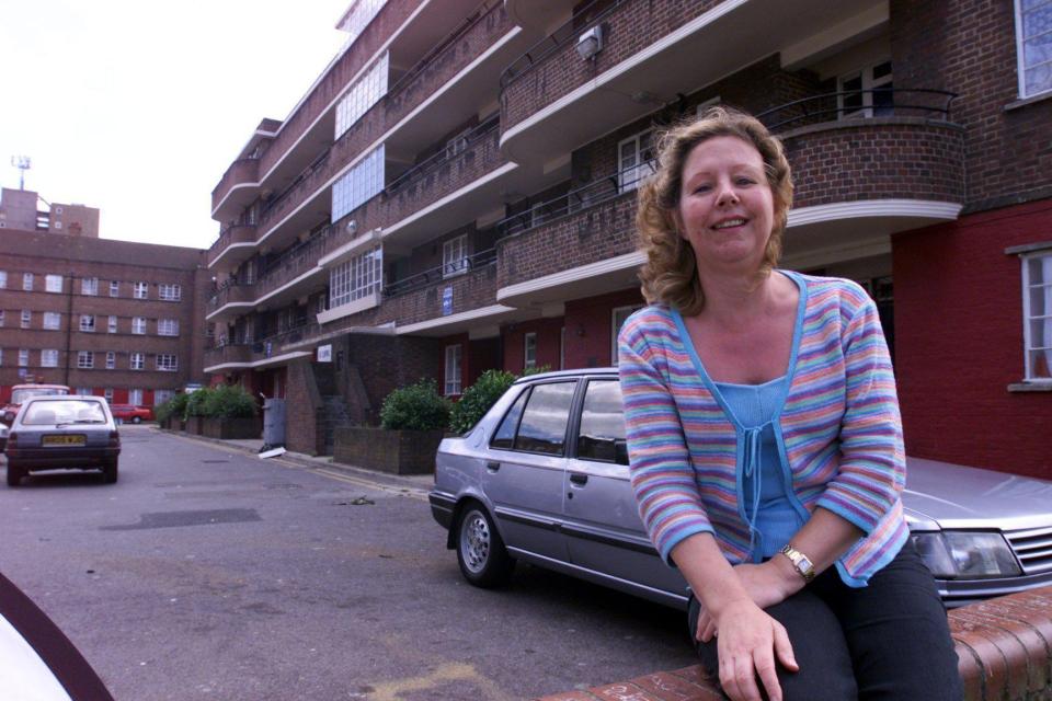  Rio Ferdinand's mum Janice in at the block of flats he grew up in in Peckham, South London