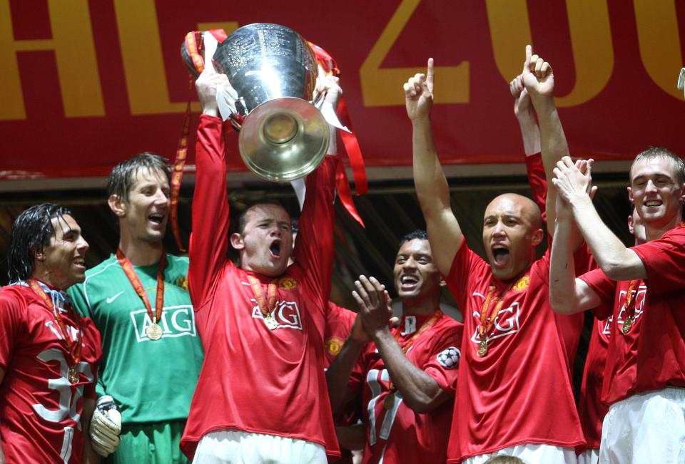 Wayne Rooney won the Champions League with Manchester United in 2008