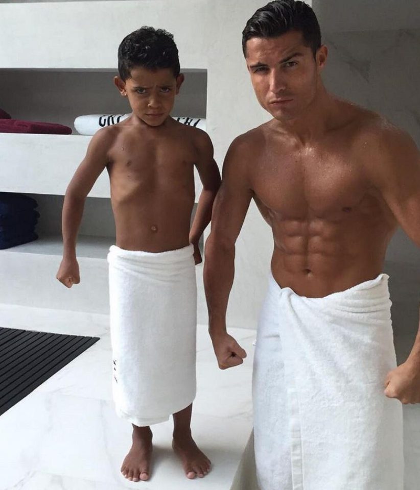  Mini me... Cristiano Ronaldo with Cristiano Ronaldo, Jr