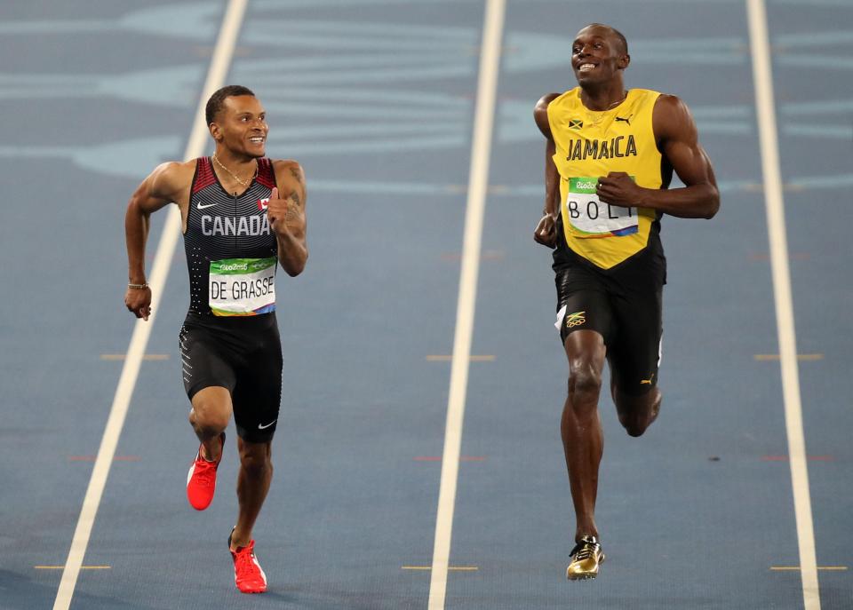 Usain Bolt had been due to race against Canadian rival Andre de Grasse in Monaco