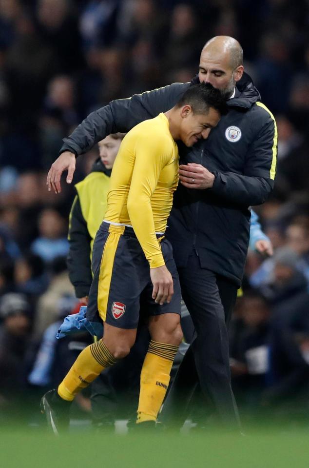  Alexis Sanchez and Pep Guardiola went up against each other last season