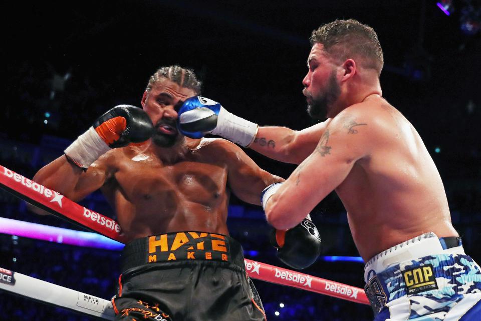  The fight was one-sided after David Haye got injured in the sixth round