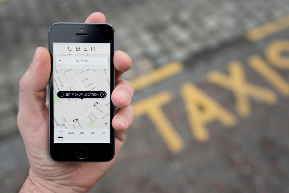 Uber app on phone