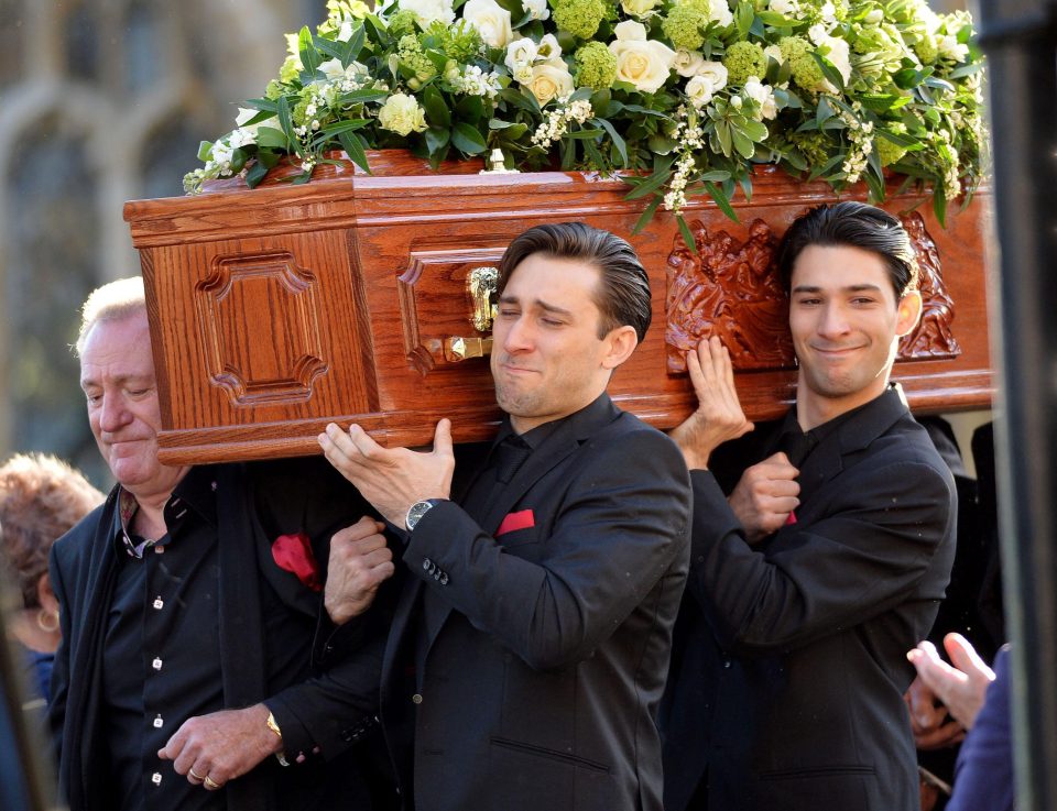  Michael and Robbie Peluso at their mother's funeral