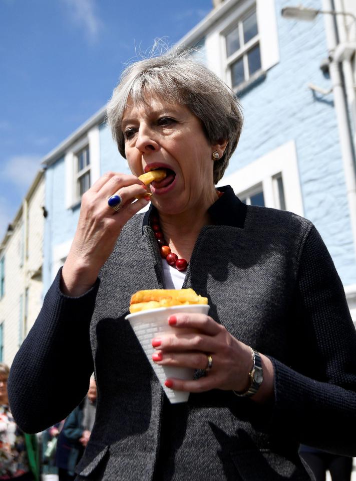  The PM broke the rule of never to be seen eating in public during a campaign stop in Cornwall in early May